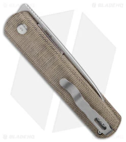 Kizer Lundquist Feist XL Front Flipper Knife Green Micarta (3.4" Stonewash) -Kizer Knife Shop Kizer Lundquist Feist FF Green Micarta SW BHQ 176936 jr side