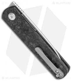 Kizer Lundquist Feist Front Flipper Knife Shred CF (2.8" Stonewash) Ki3499E4 -Kizer Knife Shop Kizer Lundquist Feist FF Shred CF SW BHQ 117011 jr side