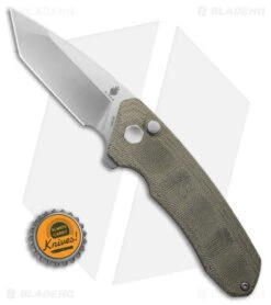 Kizer Mad Tanto Plunge Lock Knife Green Micarta (3.25" Stonewash) V4602C2 -Kizer Knife Shop Kizer Mad Tanto Plunge Lock Knife Green Micarta 3in SW BHQ 180091 td size