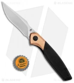 Kizer Manganas Grazioso Liner Lock Knife Black G-10/Copper (3.4" Satin) -Kizer Knife Shop Kizer Manganas Grazioso LL Black Micarta Copper SW V4572N1 BHQ 121133 jr bottlecap