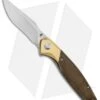 Kizer Manganas Grazioso Liner Lock Knife Green Micarta/Brass (3.4" Satin) -Kizer Knife Shop Kizer Manganas Grazioso LL Green Micarta Brass SW V4572N2 BHQ 126582 jr