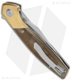 Kizer Manganas Grazioso Liner Lock Knife Green Micarta/Brass (3.4" Satin) -Kizer Knife Shop Kizer Manganas Grazioso LL Green Micarta Brass SW V4572N2 BHQ 126582 jr side