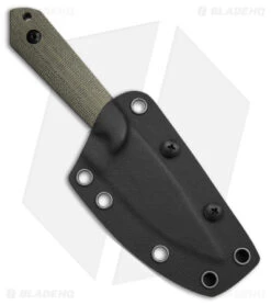 Kizer Maverick Customs Harpoon Fixed Blade Knife Green Micarta (3.75" Black) 10V -Kizer Knife Shop Kizer Maverick Customs Harpoon FBK Green Micarta 3in Black BHQ 180913 td side