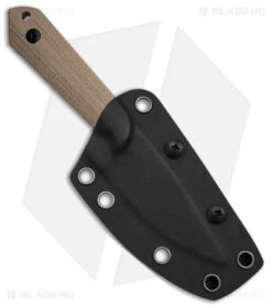 Kizer Maverick Customs Harpoon Fixed Blade Knife Natural Micarta (3.94" Black) -Kizer Knife Shop Kizer Maverick Customs Harpoon FBK Natural Micarta 3in Black BHQ 180914 td sheath