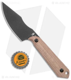 Kizer Maverick Customs Harpoon Mini 10V Fixed Blade Knife Micarta (3" Black) -Kizer Knife Shop Kizer Maverick Customs Harpoon Mini Fixed Blade Natural Micarta Black BHQ 117261 jr bottlecap