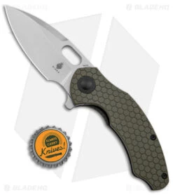 Kizer Mini Roach Liner Lock Olive Green G-10 (3" SW) V3477C1 -Kizer Knife Shop Kizer Mini Roach Degnan Olive Green G 10 SW BHQ 144095 jr bottlecap