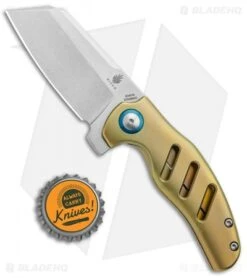 Kizer Mini Sheepdog C01C Frame Lock Flipper Knife Gold Titanium (2.6" Satin) -Kizer Knife Shop Kizer Mini Sheepdog C01C FL Gold Ti Satin Ki3488A3 BHQ 93981 jr bottlecap
