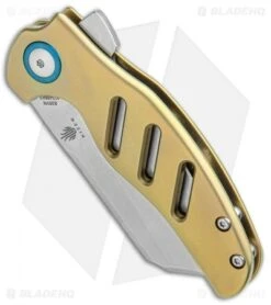 Kizer Mini Sheepdog C01C Frame Lock Flipper Knife Gold Titanium (2.6" Satin) -Kizer Knife Shop Kizer Mini Sheepdog C01C FL Gold Ti Satin Ki3488A3 BHQ 93981 jr spine