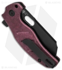 Kizer Mini Sheepdog C01C Flipper Knife Red Richlite (2.6" Black 4V) V3488A5 -Kizer Knife Shop Kizer Mini Sheepdog C01C Flipper Knife Red Richlite 2in Black 4V BHQ 169621 td side