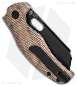 Kizer Mini Sheepdog C01C Liner Lock Natural Canvas Micarta (2.6" Black 10V) -Kizer Knife Shop Kizer Mini Sheepdog C01C Liner Lock Natural Canvas Micarta 2in 6cm Black BHQ 138630 td side