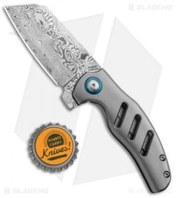 Kizer Mini Sheepdog C01C Frame Lock Knife Titanium (2.6" Vinland Damasteel) -Kizer Knife Shop Kizer Mini Sheepdog Ti C01C Vinland Damasteel Ki3488D1 BHQ 85510 jr bottlecap