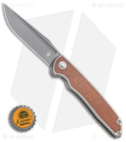 Kizer Nick Swan Matanzas Frame Lock Knife Ti/Micarta Drop Point (3.5" Gray) -Kizer Knife Shop Kizer Nick Swan Matanzas Frame Lock Knife Ti Micarta Ki4510A3 BHQ 114295 LS 2 size