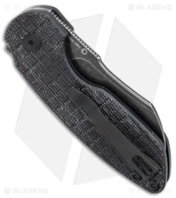 Kizer October Mini Liner Lock Knife Black Micarta (2.5" Black Stonewash) V2569C2 -Kizer Knife Shop Kizer October Mini D.O.C.K. Black Micarta Black SW BHQ 144091 jr side