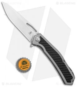 Kizer Odin Frame Lock Flipper Knife Textured CF/Ti (4" Stonewash) Ki5523 -Kizer Knife Shop Kizer Odin FL Flipper Textured CF Ti SW Ki5523 BHQ 85509 jr bottlecap