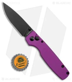 Kizer Vanguard Original Button Lock Knife Purple Aluminum (3" Black) -Kizer Knife Shop Kizer Original Button Lock Aluminum Purple Black BHQ 179149 jr bottlecap
