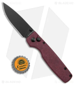 Kizer Vanguard Original Button Lock Knife Red Richlite (3" Black) -Kizer Knife Shop Kizer Original Button Lock Red Richlite Black BHQ 179148 jr bottlecap