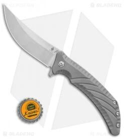 Kizer Pinkerton Nomad Flipper Knife Blasted Titanium (3.75" Satin) Ki4482A1 -Kizer Knife Shop Kizer Pinkerton Nomad blasted ti satin BHQ 68515 er size