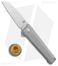 Kizer Quell Frame Lock Knife Titanium (3.125" Stonewash) Ki4530 -Kizer Knife Shop Kizer Quell FL Ti SW Ki4530 BHQ 102456 jr bottlecap