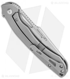 Kizer Raja Frame Lock Knife Titanium (3.74" Stonewash) Ki4537 -Kizer Knife Shop Kizer Raja FL Ti SW Ki4537 BHQ 106902 jr side