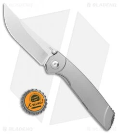 Kizer Shamshir Frame Lock Flipper Knife Contoured Titanium (3.24" Satin) Ki4517 -Kizer Knife Shop Kizer Shamshir FL Contoured Ti Satin BHQ 106889 jr bottlecap