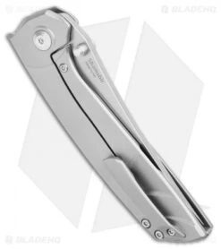 Kizer Shamshir Frame Lock Flipper Knife Contoured Titanium (3.24" Satin) Ki4517 -Kizer Knife Shop Kizer Shamshir FL Contoured Ti Satin BHQ 106889 jr side