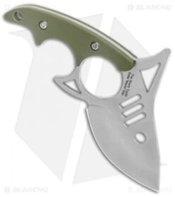 Kizer Shark Tooth Fixed Blade Knife Green G-10 (2.5" Satin) 1043N1 -Kizer Knife Shop Kizer Shark Tooth Fixed Blade OD Green Satin BHQ 135185 jr spine