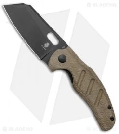 Kizer Vanguard Sheepdog Liner Lock Thumb Hole Knife Green Micarta (3.25" 10V)