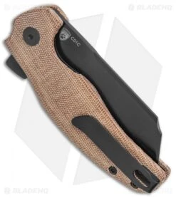Kizer Vanguard Sheepdog Liner Lock Knife Natural Micarta (3.25" Black 10V) -Kizer Knife Shop Kizer Sheepdog C01C Natural Micarta Black V4488EB jr side