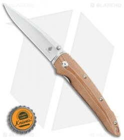 Kizer Sliver Sunburst Liner Lock Knife Natural Micarta (3.5" Stonewash) Ki4419A5 -Kizer Knife Shop Kizer Sliver Sunburst Liner Lock Knife Natural Micarta 3.5 Stonewash Ki4419A5 BHQ 117158 LS Bottlecap 2