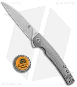 Kizer Splinter Frame Lock Knife Gray Titanium (3.375" Stonewash) Ki3457A3 -Kizer Knife Shop Kizer Splinter FL Gray Ti SW Ki3457A3 BHQ 90417 jr bottlecap