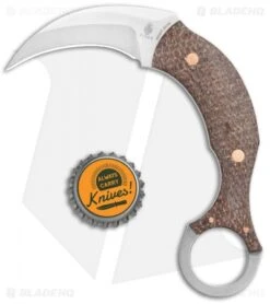 Kizer Tiger Claw Karambit Fixed Blade Knife Brown Micarta (1.4" SW) 1041 -Kizer Knife Shop Kizer Tiger Claw Karambit Brown Micarta SW BHQ 121108 jr bottlecap