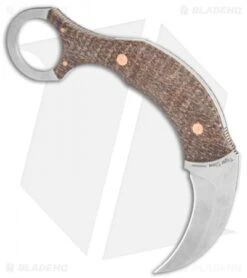 Kizer Tiger Claw Karambit Fixed Blade Knife Brown Micarta (1.4" SW) 1041 -Kizer Knife Shop Kizer Tiger Claw Karambit Brown Micarta SW BHQ 121108 jr spine