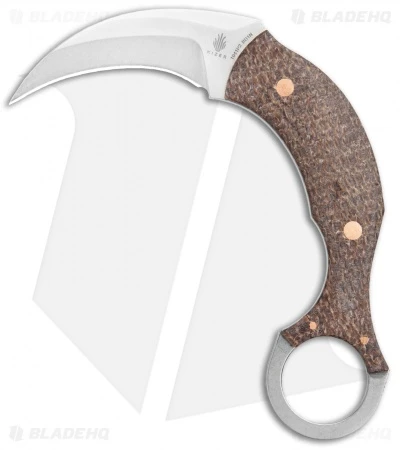 Kizer Tiger Claw Karambit Fixed Blade Knife Brown Micarta (1.4" SW) 1041 -Kizer Knife Shop Kizer Tiger Claw Karambit Brown Micarta SW BHQ 121108 jr