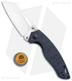 Kizer Azo Towser K Liner Lock Knife Blue Richlite (3.5" Satin) -Kizer Knife Shop Kizer Towser K V4593C1 BHQ 137141 td size 1