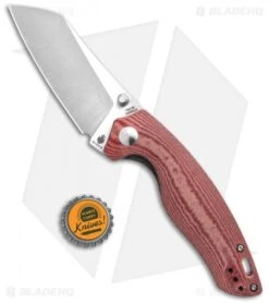 Kizer Azo Towser K Liner Lock Knife Red Richlite (3.5" Satin) -Kizer Knife Shop Kizer Towser K V4593C2 BHQ 137142 td size