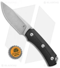 Kizer Uli Hennicke T-II Fixed Blade Knife Black G-10 (3.7" Stonewash) Ki1021A1 -Kizer Knife Shop Kizer Uli Hennike T II Black G 10 SW Ki1021A1 BHQ 52398 jr bottlecap