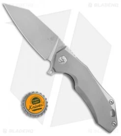 Kizer Uprising Wharncliffe Frame Lock Knife Titanium (3.6" Satin) Ki4491A2 -Kizer Knife Shop Kizer Uprising Wharncliffe ti satin Ki4491A2 BHQ 52447 er size