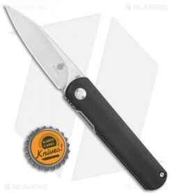Kizer Vanguard Feist Front Flipper Knife Black G-10 (2.8" Stonewash) - BD1N -Kizer Knife Shop Kizer Vangard Lundquist Feist Translucent Black G 10 SW V3499E5 BHQ 118286 jr bottlecap