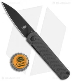 Kizer Vanguard Feist Front Flipper Knife Carbon Fiber (2.8" Black BD1N) -Kizer Knife Shop Kizer Vangard Lundquist Feist Twill CF Black V3499E4 BHQ 118279 jr bottlecap