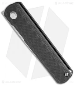 Kizer Vanguard Feist Front Flipper Knife Carbon Fiber (2.8" Stonewash BD1N) -Kizer Knife Shop Kizer Vangard Lundquist Feist Twill CF SW V3499E3 BHQ 118278 jr spine