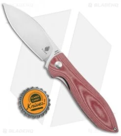 Kizer Vanguard Azo Infinity Liner Lock Knife Red Micarta (3" Satin) -Kizer Knife Shop Kizer Vanguard Azo Infinity LL Red Micarta Satin BHQ 135598 jr bottlecap