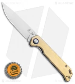 Kizer Vanguard Brass Begleiter Liner Lock Knife (3.5" Stonewash) -Kizer Knife Shop Kizer Vanguard Brass Begleiter Liner Lock Knife 3.5 Stonewash BHQ 113210 LS Bottlecap