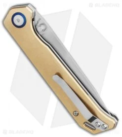 Kizer Vanguard Brass Begleiter Liner Lock Knife (3.5" Stonewash) -Kizer Knife Shop Kizer Vanguard Brass Begleiter Liner Lock Knife 3.5 Stonewash BHQ 113210 LS Side