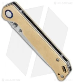 Kizer Knife Shop -Kizer Knife Shop Kizer Vanguard Brass Begleiter Liner Lock Knife 3.5 Stonewash BHQ 113210 LS Spine