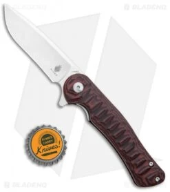 Kizer Vanguard Dukes Liner Lock Flipper Knife Black/Red G-10 (3" Satin) V3466N2 -Kizer Knife Shop Kizer Vanguard Dukes LL Black Red G 10 Satin V3466N2 BHQ 36951 jr bottlecap 1