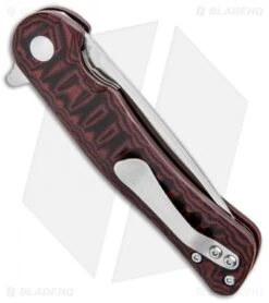 Kizer Vanguard Dukes Liner Lock Flipper Knife Black/Red G-10 (3" Satin) V3466N2 -Kizer Knife Shop Kizer Vanguard Dukes LL Black Red G 10 Satin V3466N2 BHQ 36951 jr side 1