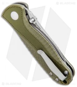 Kizer Vanguard Hunter Liner Lock Knife OD Green G-10 (3" Satin) V3416C2 -Kizer Knife Shop Kizer Vanguard Hunter LL OD Green G 10 Satin V3416C2 BHQ 80394 jr side