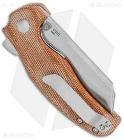 Kizer Vanguard Mini Sheepdog Knife Natural Micarta (2.6" Stonewash) -Kizer Knife Shop Kizer Vanguard Mini Sheepdog C01C LL Natural Micarta BHQ 117217 jr side