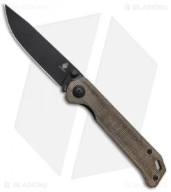 Kizer Azo Vanguard Series Begleiter Knife Green Micarta (3.5" Black BD1N)