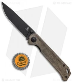 Kizer Azo Vanguard Series Begleiter Knife Green Micarta (3.5" Black BD1N) -Kizer Knife Shop Kizer Vanguard Series Begleiter Green Micarta Black BHQ 117237 jr bottlecap